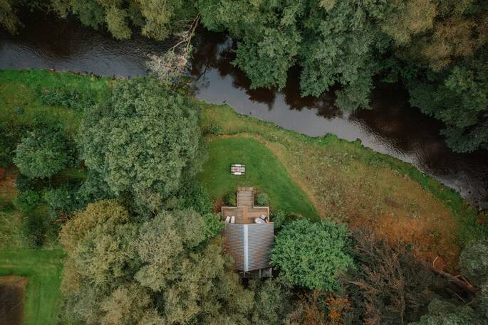 The River lodge from above