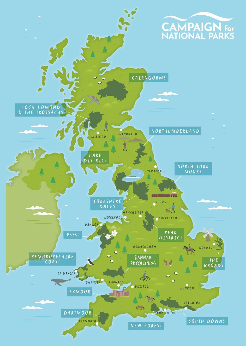 Campaign For National Parks Our Charity Partner Canopy Stars   Large National Parks Map UPDATED Af6b5aebc5 