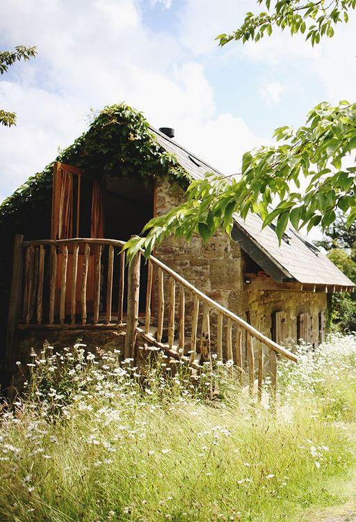 Barn in a sunny field