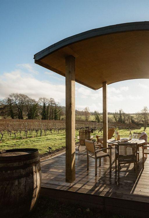 Cabins near UK vineyards for wine tasting