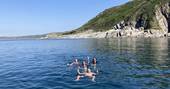 WilderMe geodomes glamping - swimming at the sea, Kingsand, Cornwall