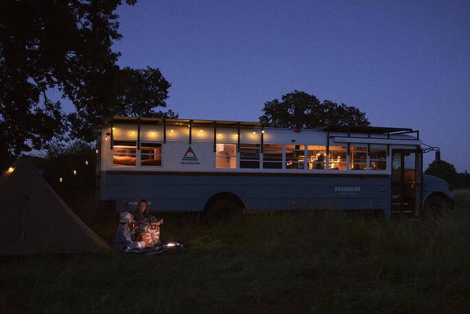 Little Firs bus in the evening