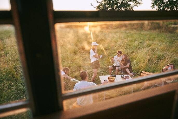 View out to the picnic area