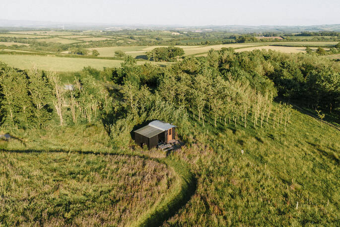 Aerial view of hut