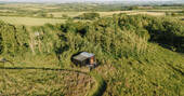 Aerial view of hut