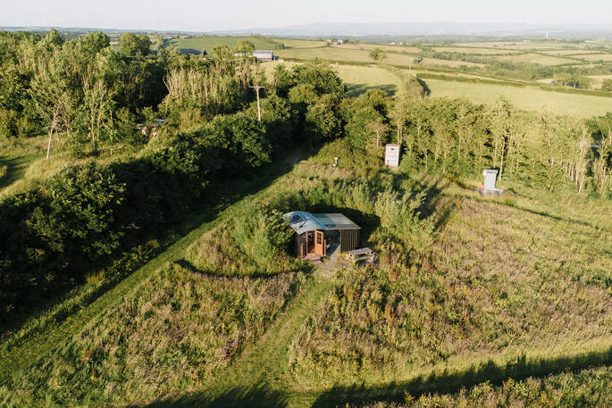 Arial view of hut