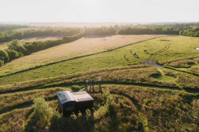 Arial view of hut