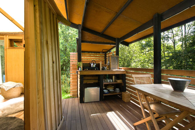 Deck with kitchen