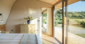 Rowan Cabin bedroom, Clifford, Hereford, Herefordshire - photo by Alex Treadway