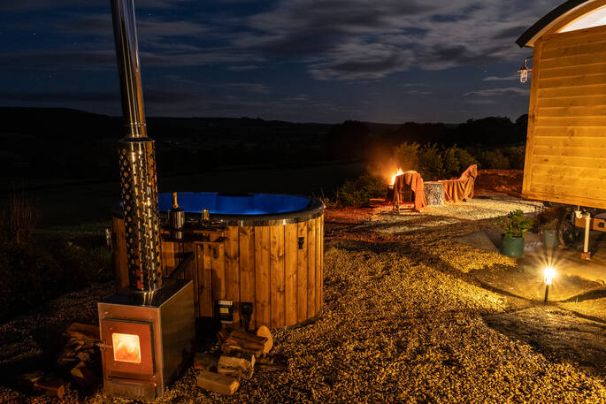 Hot tub at night