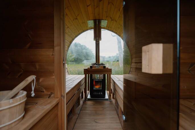 relax in the sauna after a wild swim