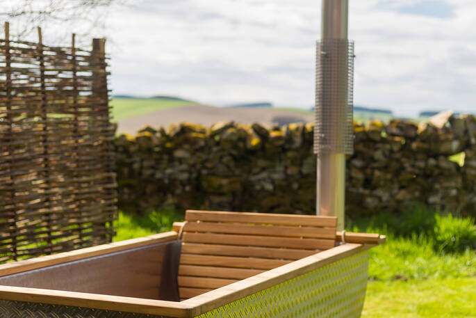 Wood-fired bath tub included in your stay