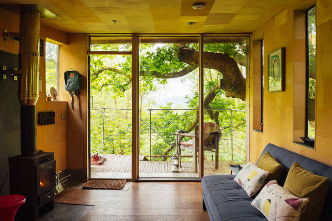 Beudy Banc Treehouse looking out