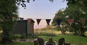 Bunting and outdoor firepit