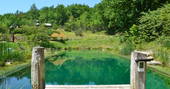 Outside shared pool, view from the jetty at Le camp in France 